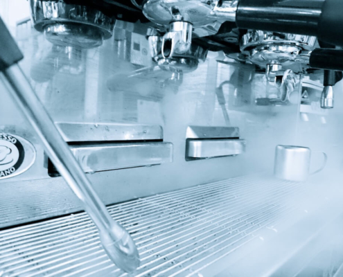 Vaporizador de la maquina espresso abierto
